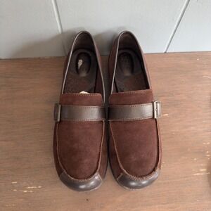 B.Ø.C Chocolate Brown Suede Loafers Leather Buckle Comfort‎ Shoes EU 43 US ~11.5